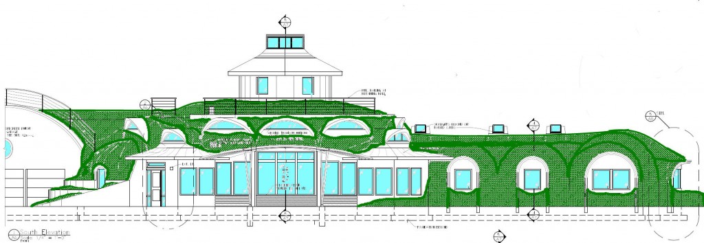 a clip of the front elevation "colorized" to give you an idea of the earth cover...